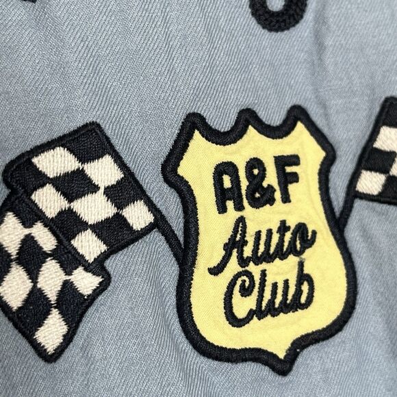 Abercrombie & Fitch New York Work Shirt Kids Boys 11/12 Y2K Auto Club - Picture 7 of 7